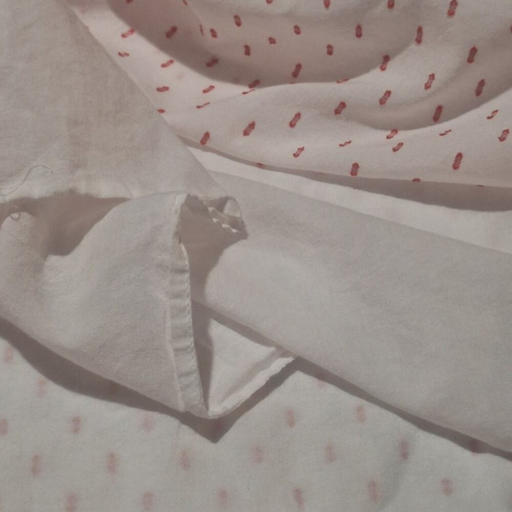 Talbots Shirt Womens 2X White Red Eyelets Tasseled Lined Dotted Bohemian Summer - Picture 5 of 8